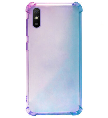 ADEL Siliconen Back Cover Softcase Hoesje voor Xiaomi Redmi 9A - Kleurovergang Blauw Paars