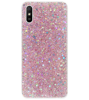 ADEL Premium Siliconen Back Cover Softcase Hoesje voor Xiaomi Redmi 9A - Bling Bling Roze