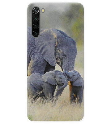 ADEL Siliconen Back Cover Softcase Hoesje voor Xiaomi Redmi Note 8T - Olifant Familie