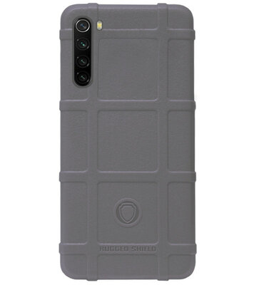 RUGGED SHIELD Rubber Bumper Case Hoesje voor Xiaomi Redmi Note 8T - Grijs