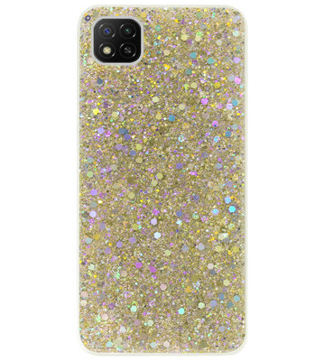 ADEL Premium Siliconen Back Cover Softcase Hoesje voor Xiaomi Redmi 9C - Bling Bling Glitter Goud