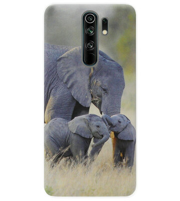 ADEL Siliconen Back Cover Softcase Hoesje voor Xiaomi Redmi 9 - Olifant Familie