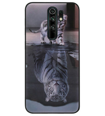 ADEL Siliconen Back Cover Softcase Hoesje voor Xiaomi Redmi 9 - Poezen Schaduw Tijger