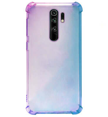 ADEL Siliconen Back Cover Softcase Hoesje voor Xiaomi Redmi 9 - Kleurovergang Blauw Paars