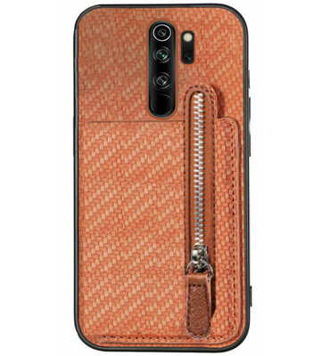 ADEL Kunstleren Back Cover Pasjeshouder Portemonnee Hoesje voor Xiaomi Redmi 9 - Bruin