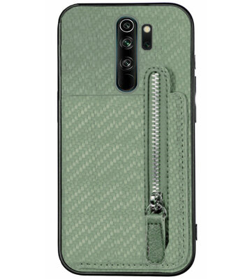 ADEL Kunstleren Back Cover Pasjeshouder Portemonnee Hoesje voor Xiaomi Redmi 9 - Groen