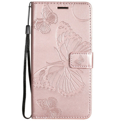 ADEL Kunstleren Book Case Pasjes Portemonnee Hoesje voor Xiaomi Redmi 9 - Vlinder Goudrose