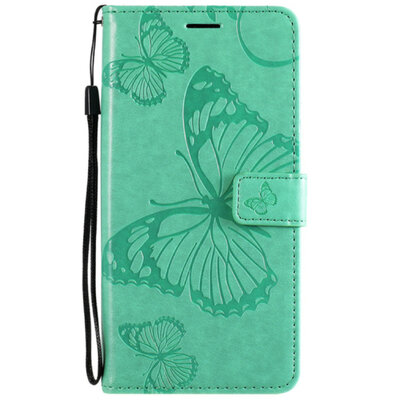 ADEL Kunstleren Book Case Pasjes Portemonnee Hoesje voor Xiaomi Redmi 9C - Vlinder Groen