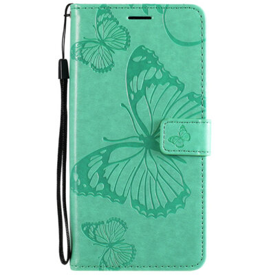 ADEL Kunstleren Book Case Pasjes Portemonnee Hoesje voor Xiaomi Redmi 10 - Vlinder Groen