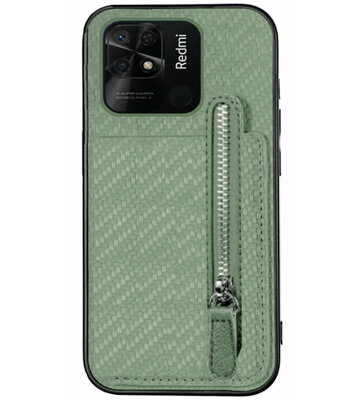ADEL Kunstleren Back Cover Pasjeshouder Portemonnee Hoesje voor Xiaomi Redmi 10C - Groen