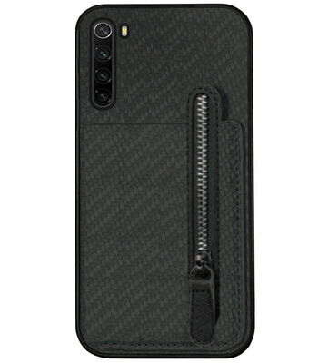 ADEL Kunstleren Back Cover Pasjeshouder Portemonnee Hoesje voor Xiaomi Redmi Note 8T - Zwart