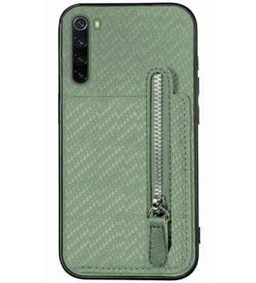 ADEL Kunstleren Back Cover Pasjeshouder Portemonnee Hoesje voor Xiaomi Redmi Note 8T - Groen
