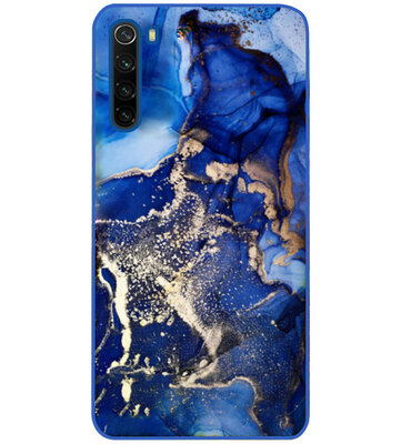 ADEL Siliconen Back Cover Softcase Hoesje voor Xiaomi Redmi Note 8T - Marmer Blauw Goud