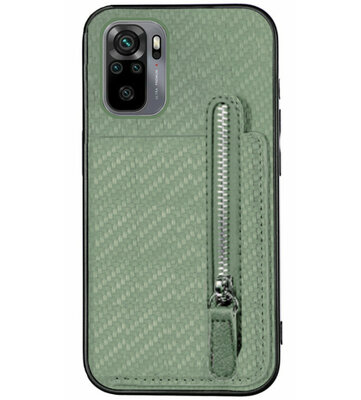ADEL Kunstleren Back Cover Pasjeshouder Portemonnee Hoesje voor Xiaomi Redmi Note 10 (4G)/ 10s - Groen