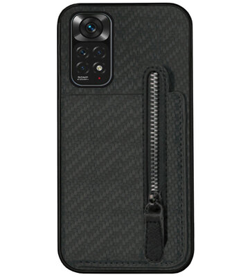 ADEL Kunstleren Back Cover Pasjeshouder Portemonnee Hoesje voor Xiaomi Redmi Note 11 Pro - Zwart