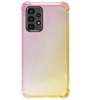 ADEL Siliconen Back Cover Softcase Hoesje voor Samsung Galaxy A13 - Kleurovergang Roze Geel