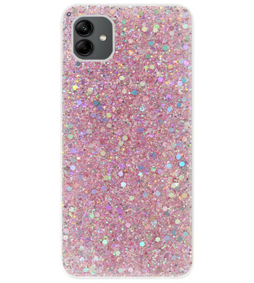 ADEL Premium Siliconen Back Cover Softcase Hoesje voor Samsung Galaxy A04 - Bling Bling Roze