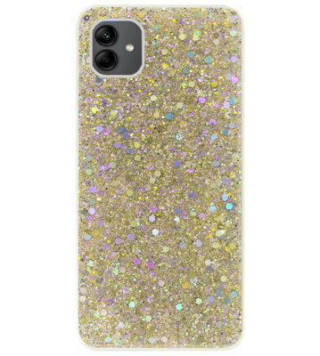 ADEL Premium Siliconen Back Cover Softcase Hoesje voor Samsung Galaxy A04 - Bling Bling Glitter Goud