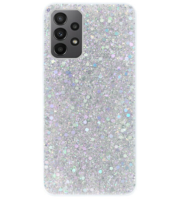ADEL Premium Siliconen Back Cover Softcase Hoesje voor Samsung Galaxy A23 (5G) - Bling Bling Glitter Zilver