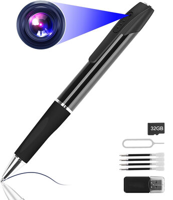 Afluister Pen met Camera en Voice Recorder incl. inkt vullingen - Afluisterapparatuur - Verborgen Camera op Afstand - Dictafoon - Spy Recorder met Full HD 1080P Beeldkwaliteit en 32GB SD kaart