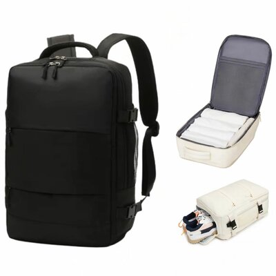 Handbagage Rugzak 40x30x20 cm Ideaal in het Vliegtuig - Waterafstotende Reistas met Schoenenvak en Handige Opbergvakken voor Zorgeloos Reizen