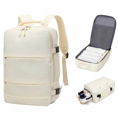Handbagage Rugzak 40x30x20 cm Ideaal in het Vliegtuig - Waterafstotende Reistas met Schoenenvak en Handige Opbergvakken voor Zorgeloos Reizen