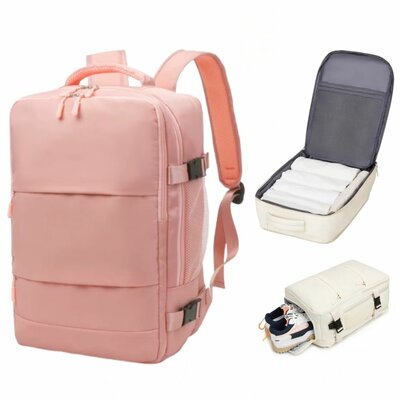 Handbagage Rugzak 40x30x20 cm Ideaal in het Vliegtuig - Waterafstotende Reistas met Schoenenvak en Handige Opbergvakken voor Zorgeloos Reizen