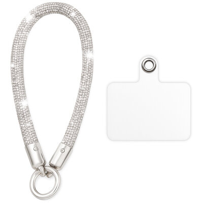 Telefoonkoordje Kort Bling Zilver