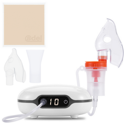 ADEL Aerosoltoestel met Digitaal Display – Veilige & Stille Nebulizer/Vernevelaar – Inhalator voor Gezonde Ademhaling bij Kinderen & Volwassenen