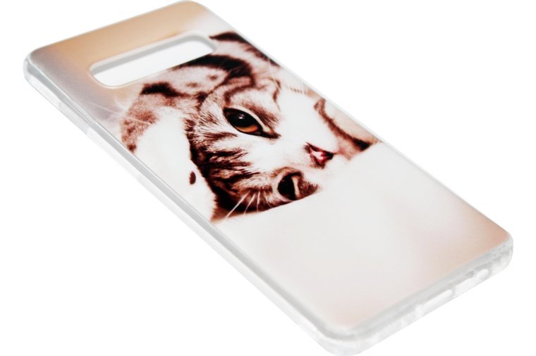 ADEL Siliconen Back Cover Hoesje voor Samsung Galaxy S10 - Schattige Kat