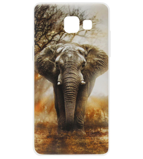 ADEL Siliconen Back Cover Softcase Hoesje voor Samsung Galaxy A3 (2017) - Olifant