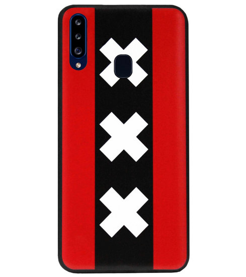 ADEL Siliconen Back Cover Softcase Hoesje voor Samsung Galaxy A20s - Amsterdam Andreaskruisen
