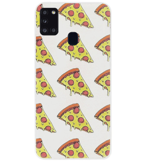 ADEL Siliconen Back Cover Softcase Hoesje voor Samsung Galaxy A21s - Junkfood Pizza