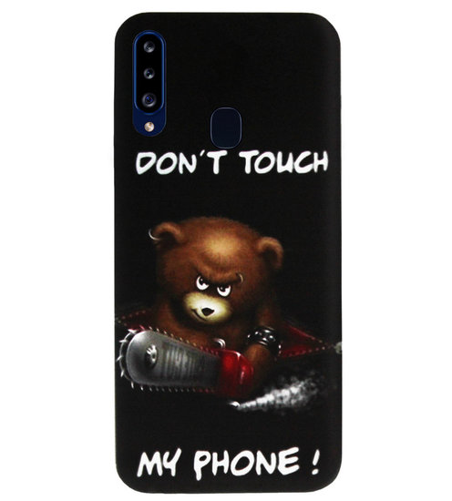 ADEL Siliconen Back Cover Softcase Hoesje voor Samsung Galaxy A20s - Don't Touch My Phone Beren
