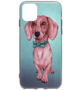 ADEL Siliconen Back Cover Softcase Hoesje voor iPhone 11 - Teckel Hond