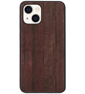 ADEL Siliconen Back Cover Softcase Hoesje voor iPhone 13 - Hout Design Bruin