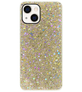 ADEL Premium Siliconen Back Cover Softcase Hoesje voor iPhone 13 - Bling Bling Glitter Goud
