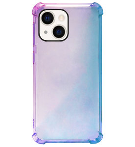 ADEL Siliconen Back Cover Softcase Hoesje voor iPhone 13 - Kleurovergang Blauw Paars